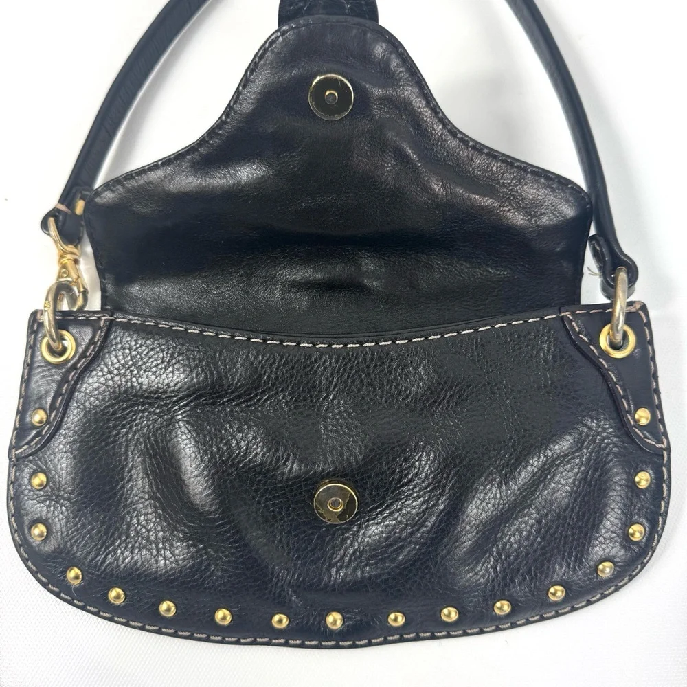 MICHAEL Kors Uptown Astor Blk Leather Stud Mini Purse Wristlet Shoulder Belt Bag